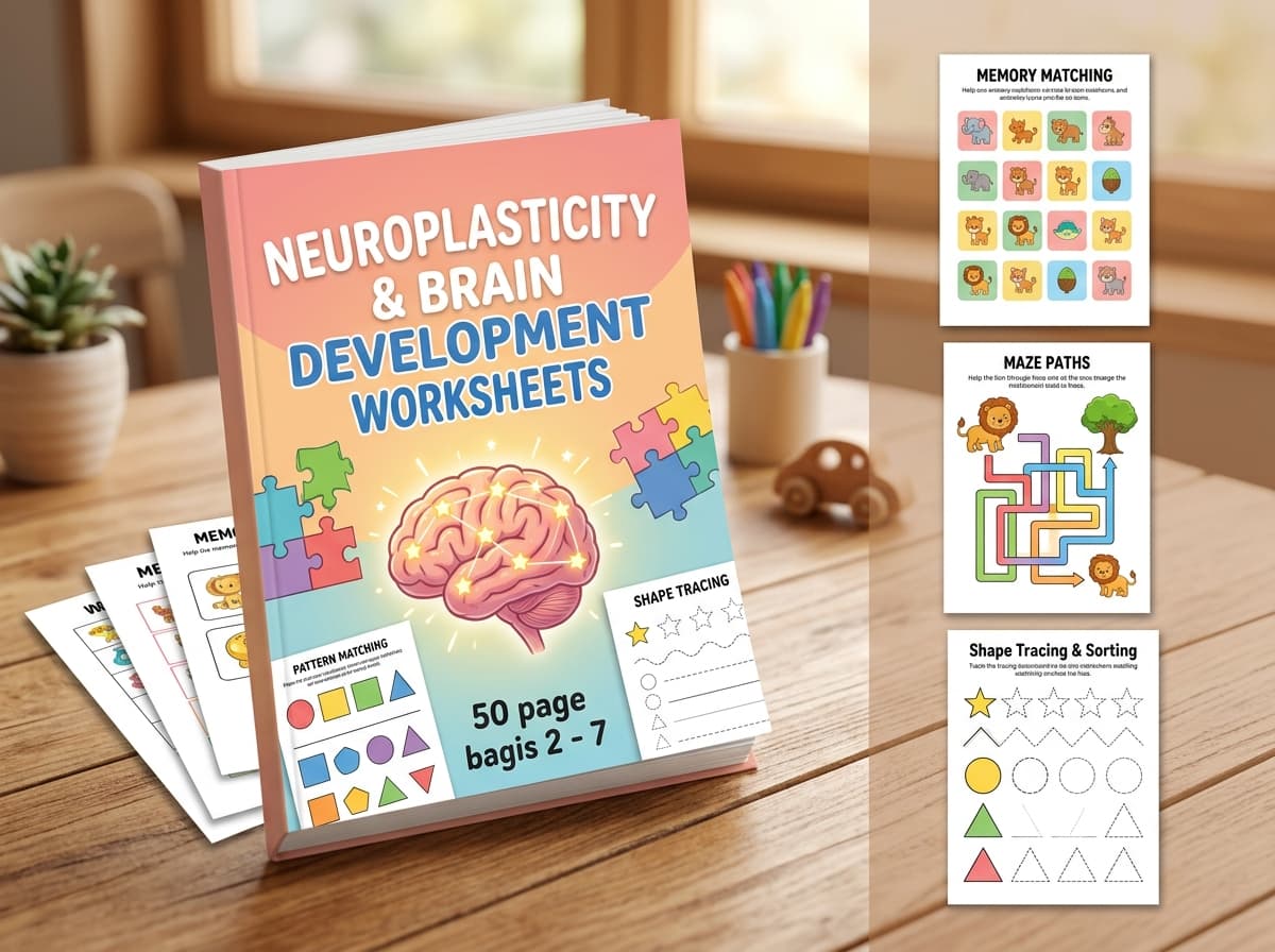 Neuroplasticity Brain Development Worksheets Book Cover & Sample Pages